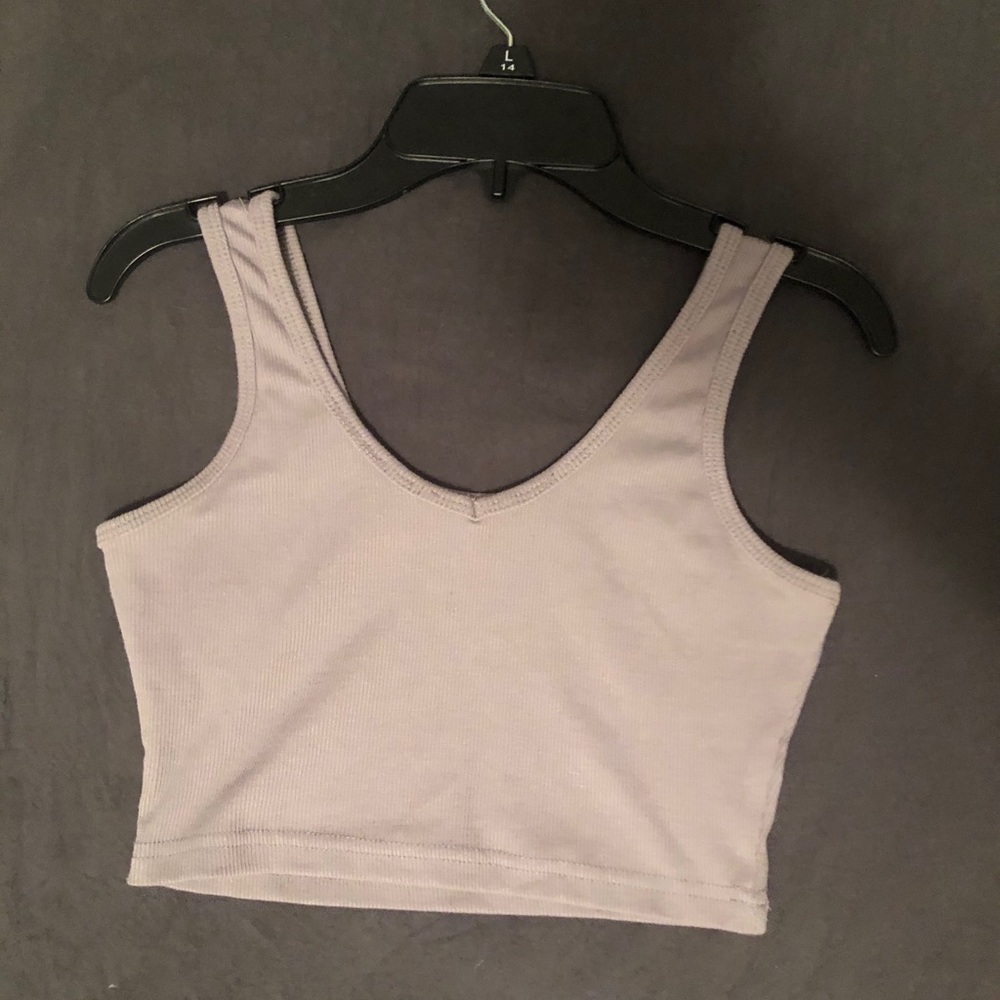 Gray Cropped Tank Top